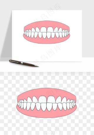 手绘牙齿矫正拔牙png免抠