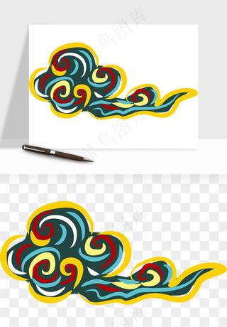 国潮敦煌云纹祥云云彩png免抠