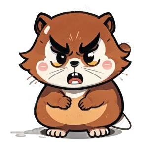 可爱土黄色卡通暴躁鼠鼠免抠图