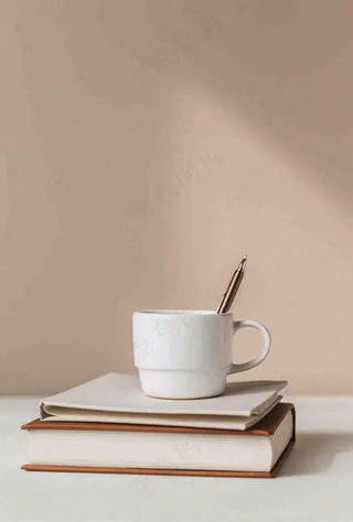 书本课本上的咖啡饮料教师节唯美摄影图