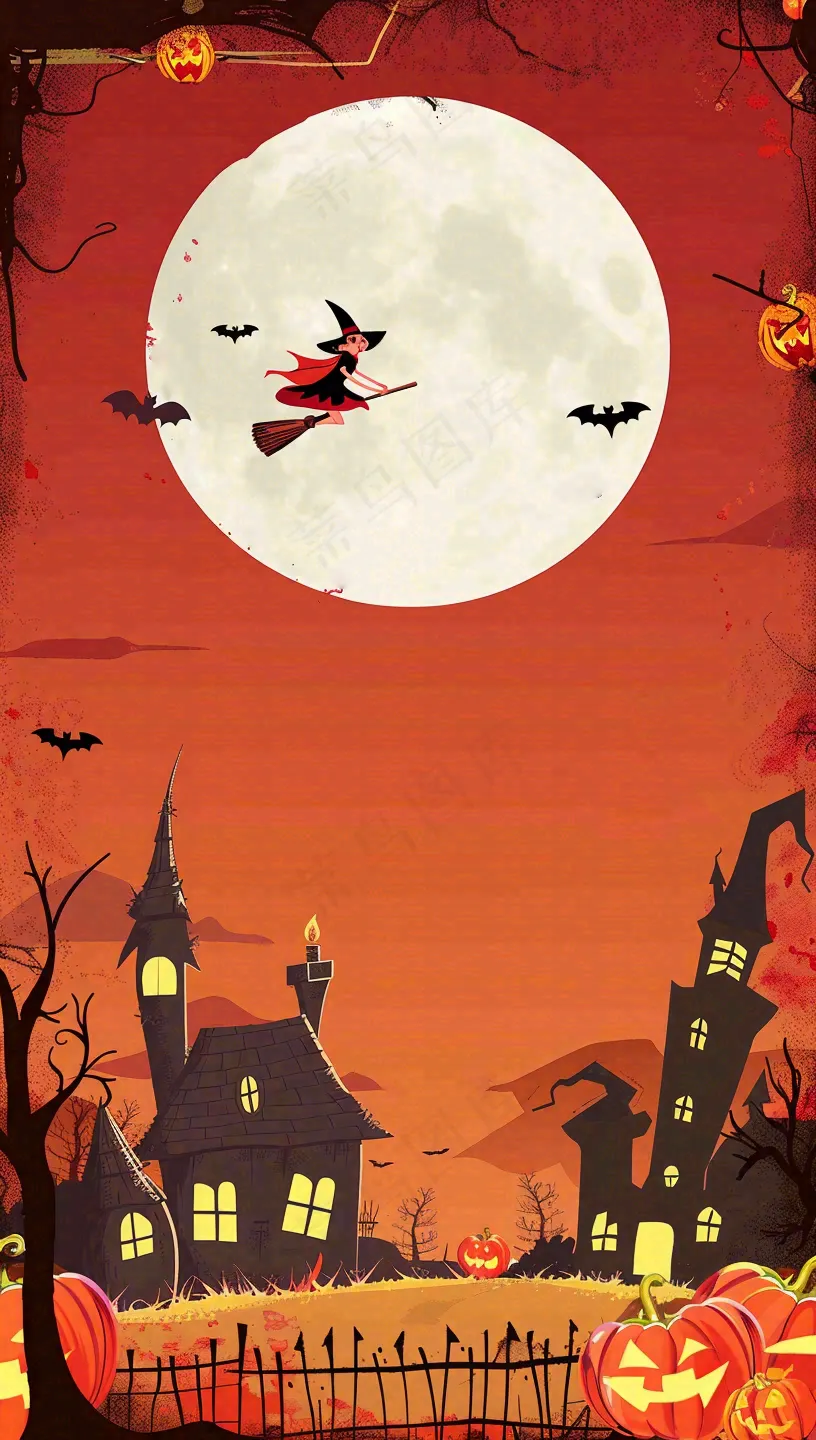 万圣节南瓜灯捣蛋恐怖背景
