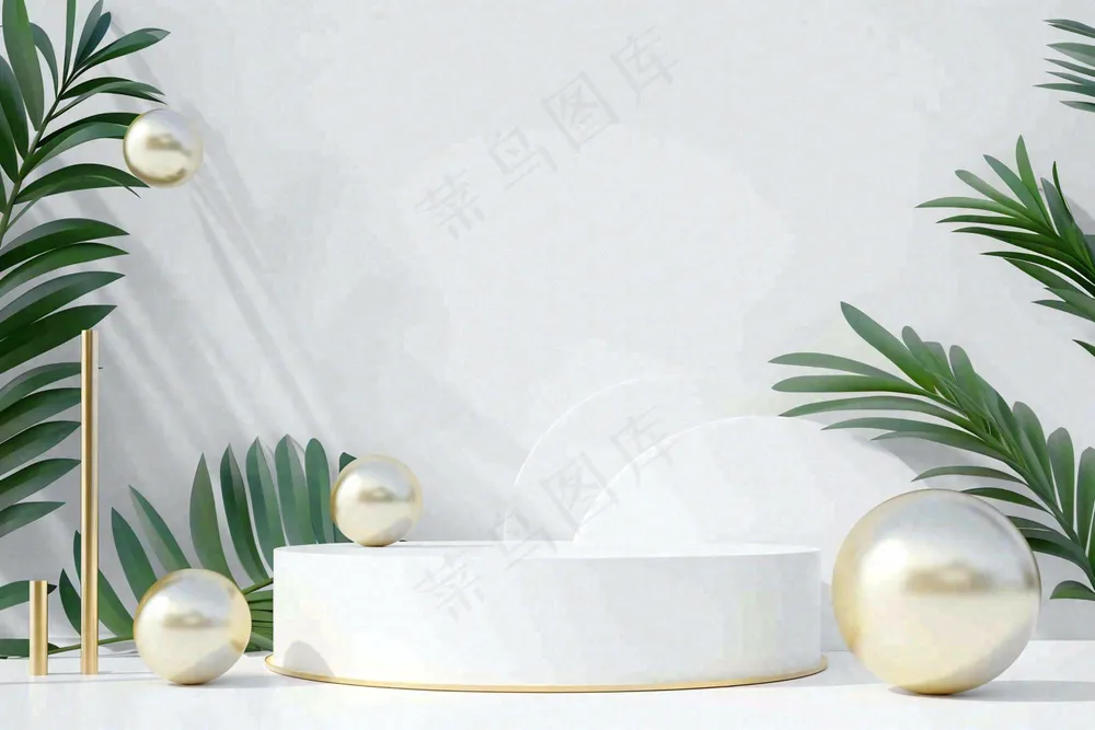 美妆护肤3d展台清新背景