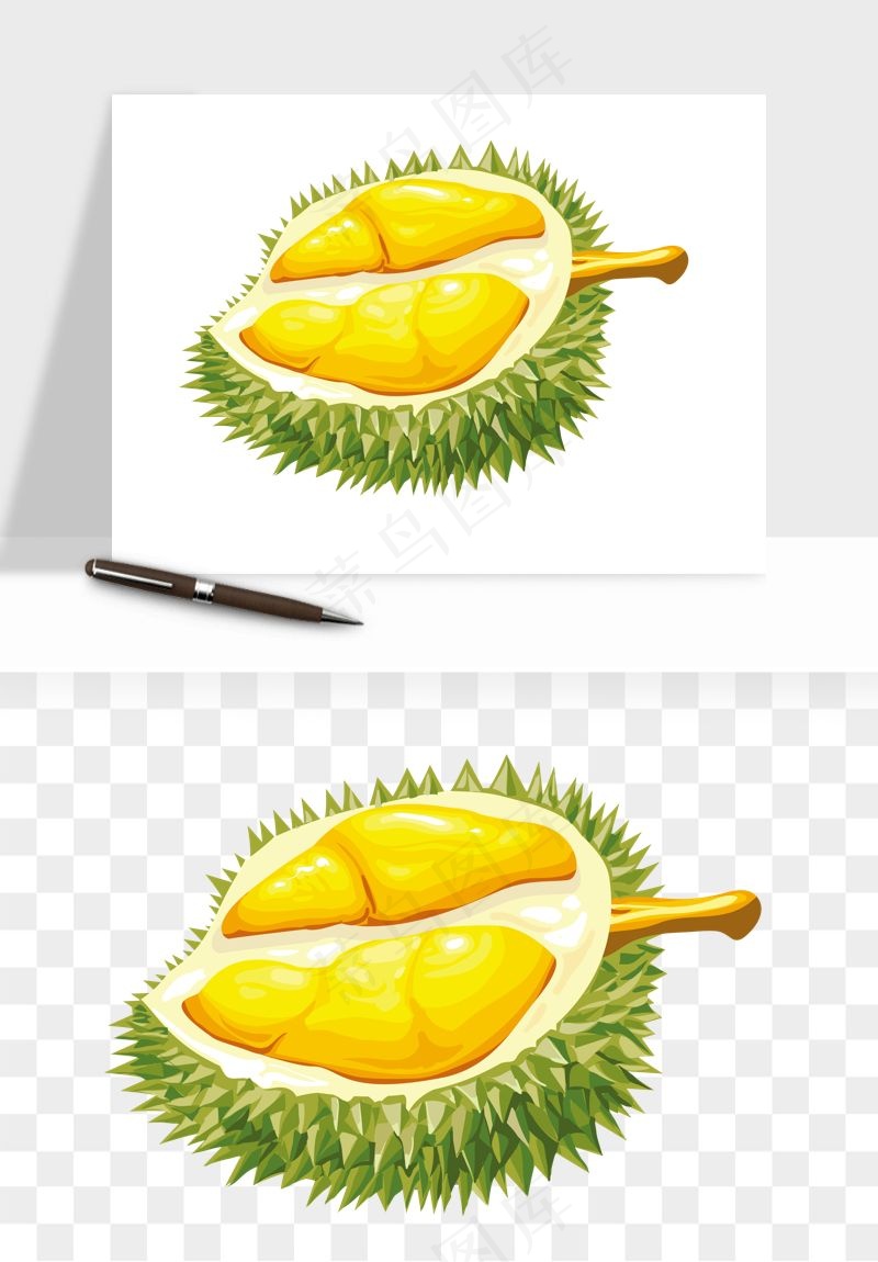 榴莲果肉水果png免抠