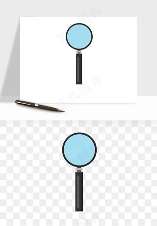 手绘放大镜镜片png免抠