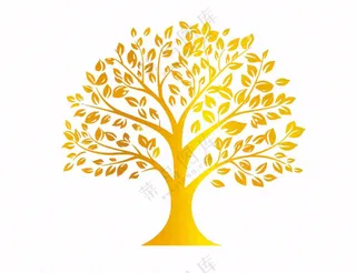 秋天金色的树木免抠