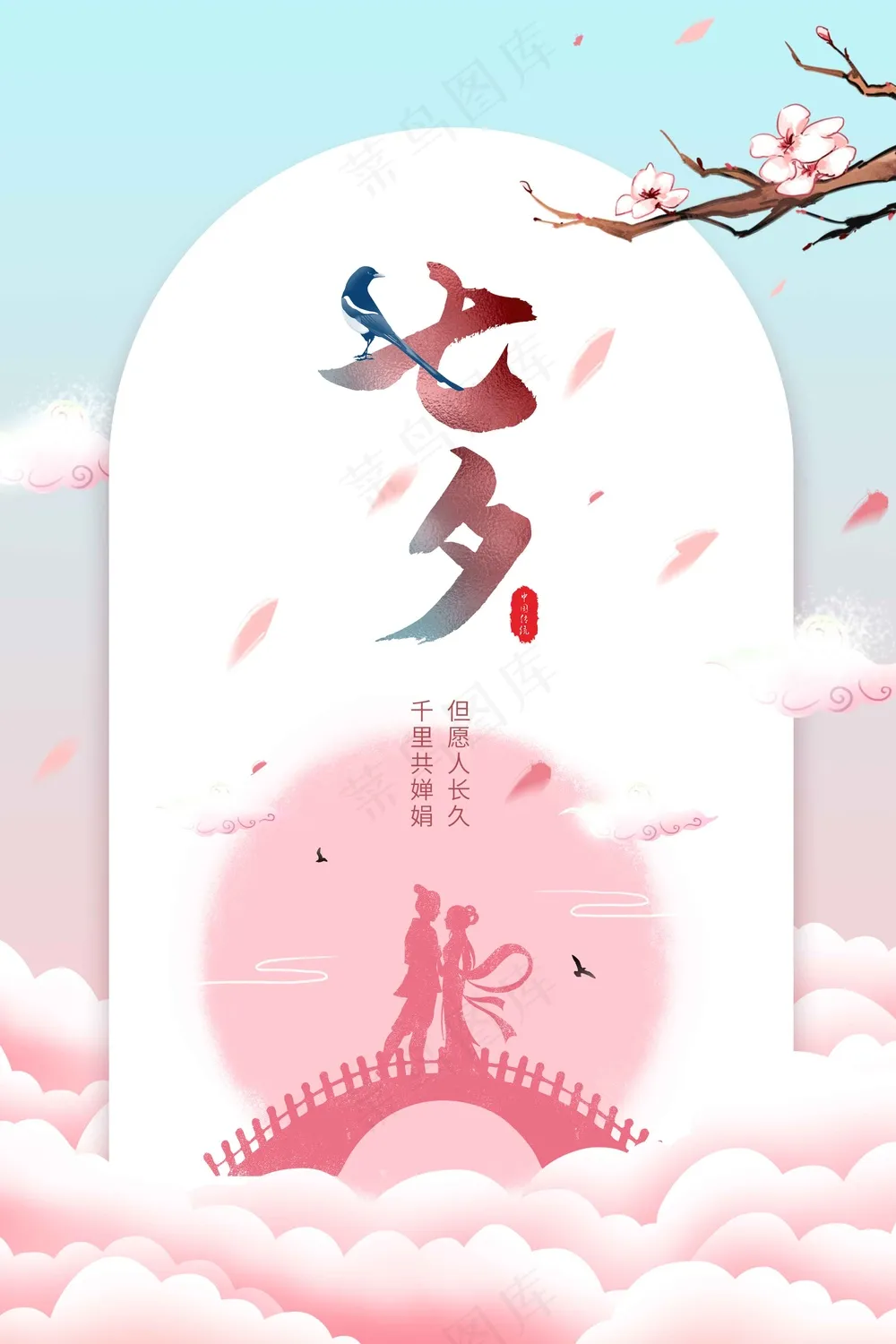 七夕情人节节日活动海报