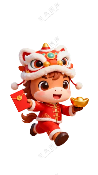 龙马精神新年祝福海报