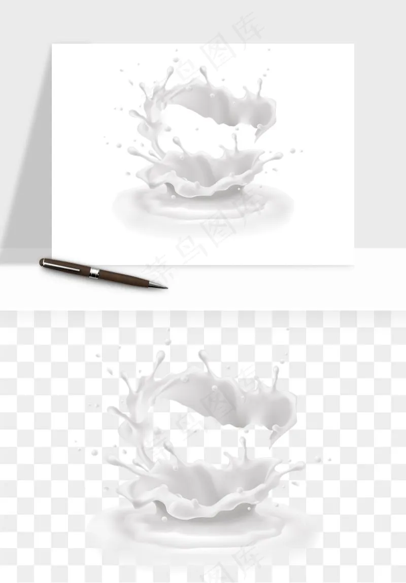 飞溅的牛奶牛奶杯元素png免抠