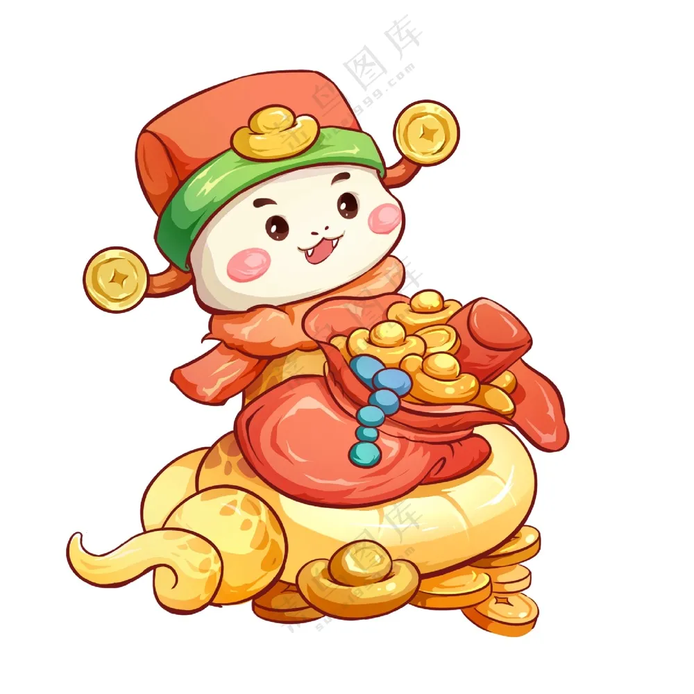 蛇年IP形象插画2025新春贺岁吉祥物蛇宝宝PSD分层图-22