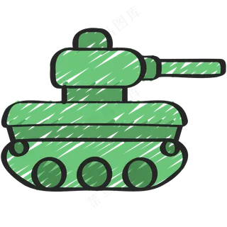 坦克 铅笔手绘图标icon
