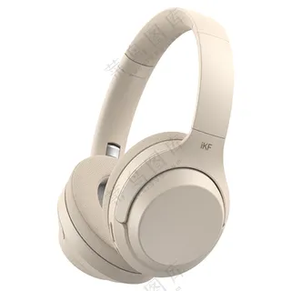 米白色舒适居家风头戴式耳机样机