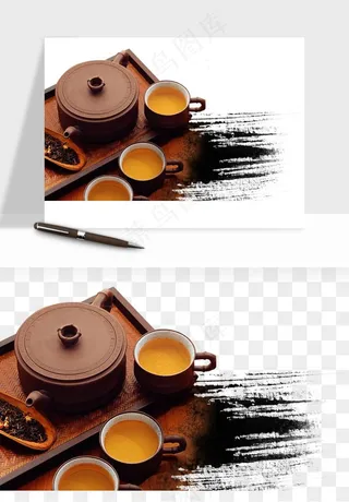中国风茶壶茶几png免抠图