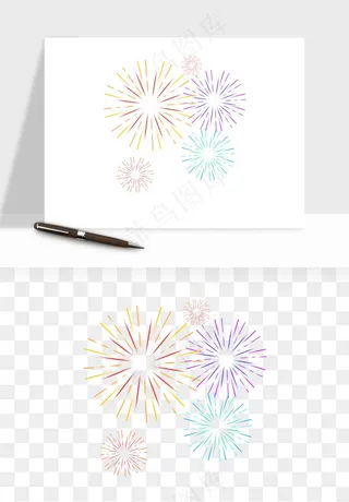 卡通烟花烟火礼花png免抠