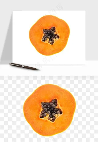 木瓜水果png免抠