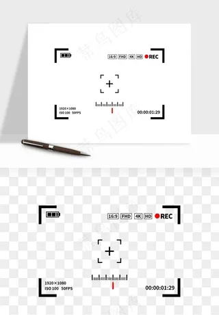 相机取景框屏幕边框png免抠