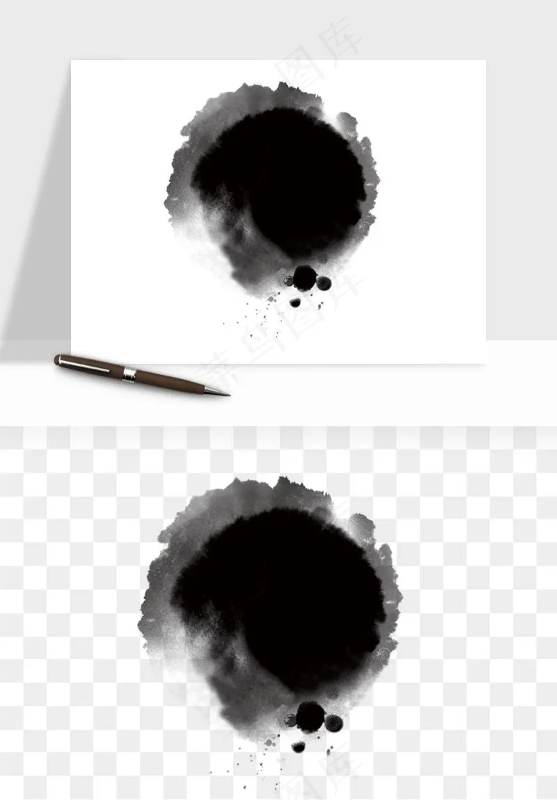 墨迹水墨圆圈圆环边框