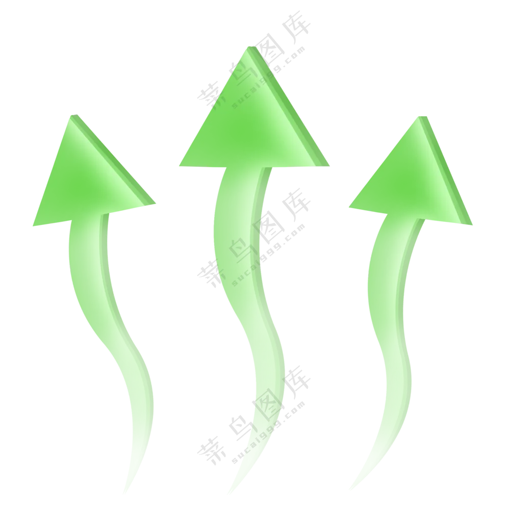 绿色透气示意用的箭头元素免抠图片
