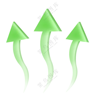 绿色透气示意用的箭头元素免抠图片