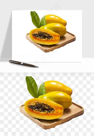 木瓜水果png免抠