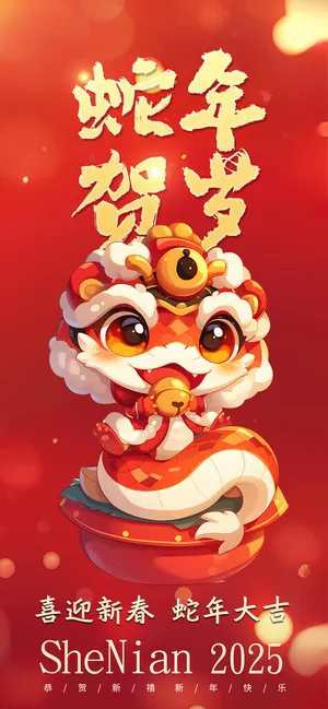 2025蛇年海报蛇年海报锦绣蛇年