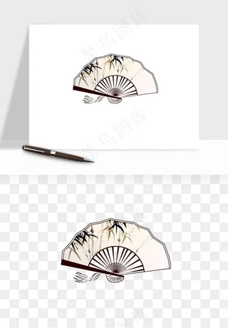 古风扇子元素png免抠