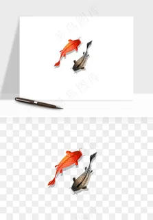 锦鲤鱼手绘水墨png免抠 锦鲤鱼手绘水墨png免抠
