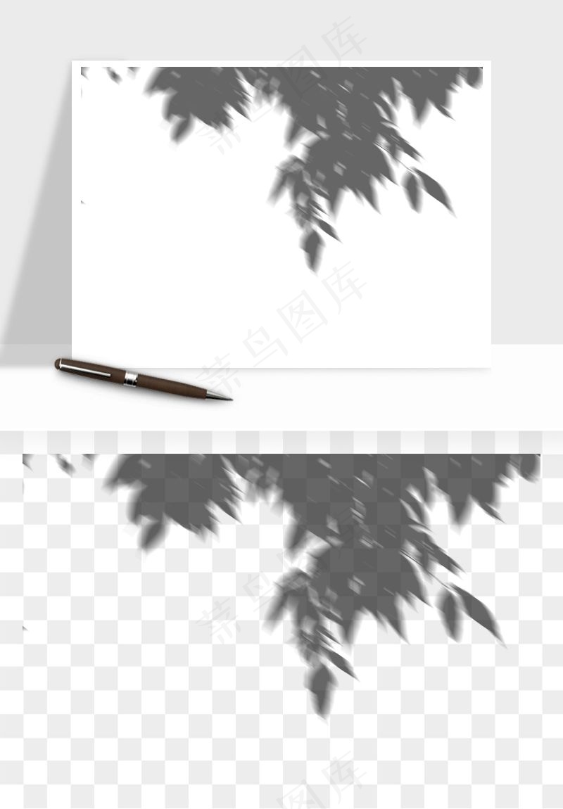 阴影植物窗户投影免抠元素