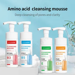 外贸洁面慕斯洗面奶主图详情海报