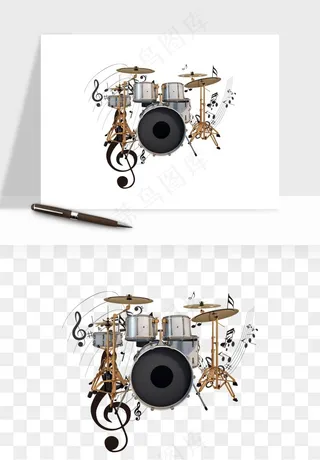 摇滚架子鼓乐器png免抠