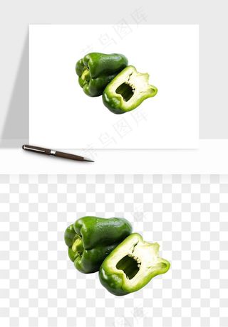 青圆椒蔬菜png免抠