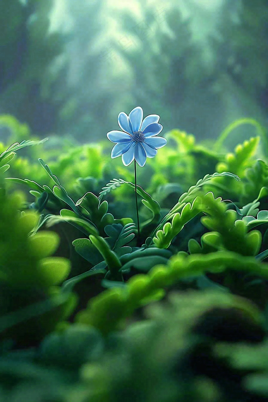 春天草丛里的小花立春惊蛰春分摄影图