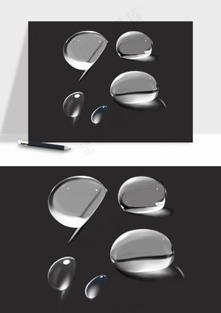 雨水雨滴水珠下雨元素png免抠