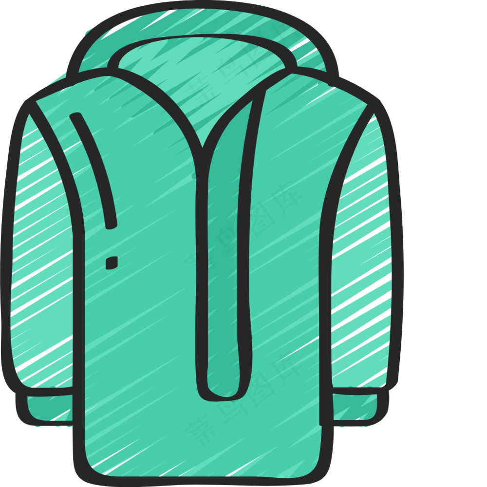 绿色外套 铅笔手绘图标icon