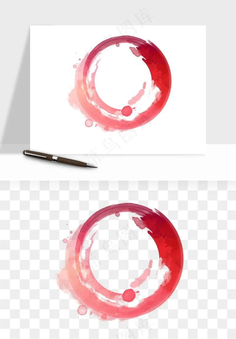 墨迹水墨圆圈圆环边框