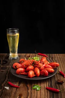 夏季小龙虾啤酒背景素材