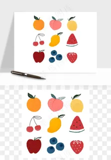 手绘水果蔬菜矢量