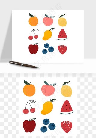 手绘水果蔬菜矢量