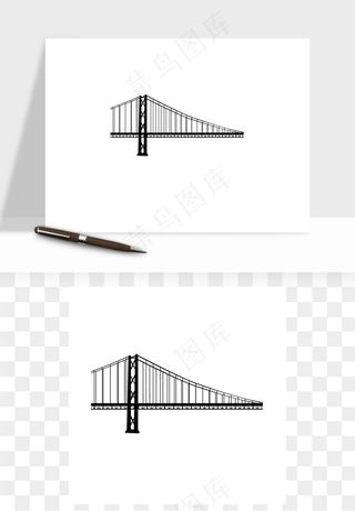 高架桥梁剪影矢量