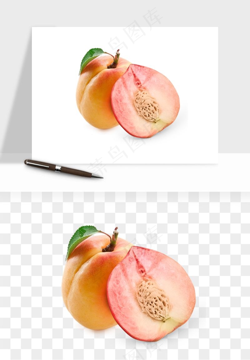 桃子油桃黄桃水果png免抠