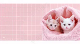 宠物美容院猫狗卡通插画背景