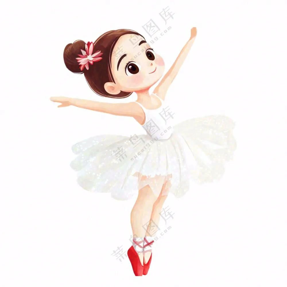 跳舞的女孩舞蹈艺术芭蕾舞卡通插画免抠