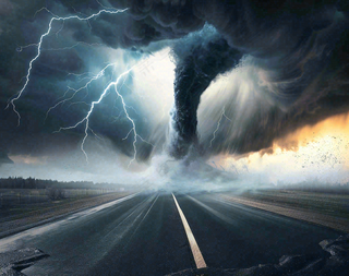 龙卷风自然灾害天气背景