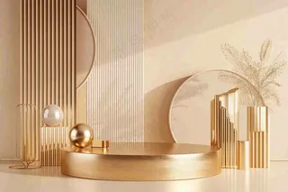 美妆护肤3d展台清新背景