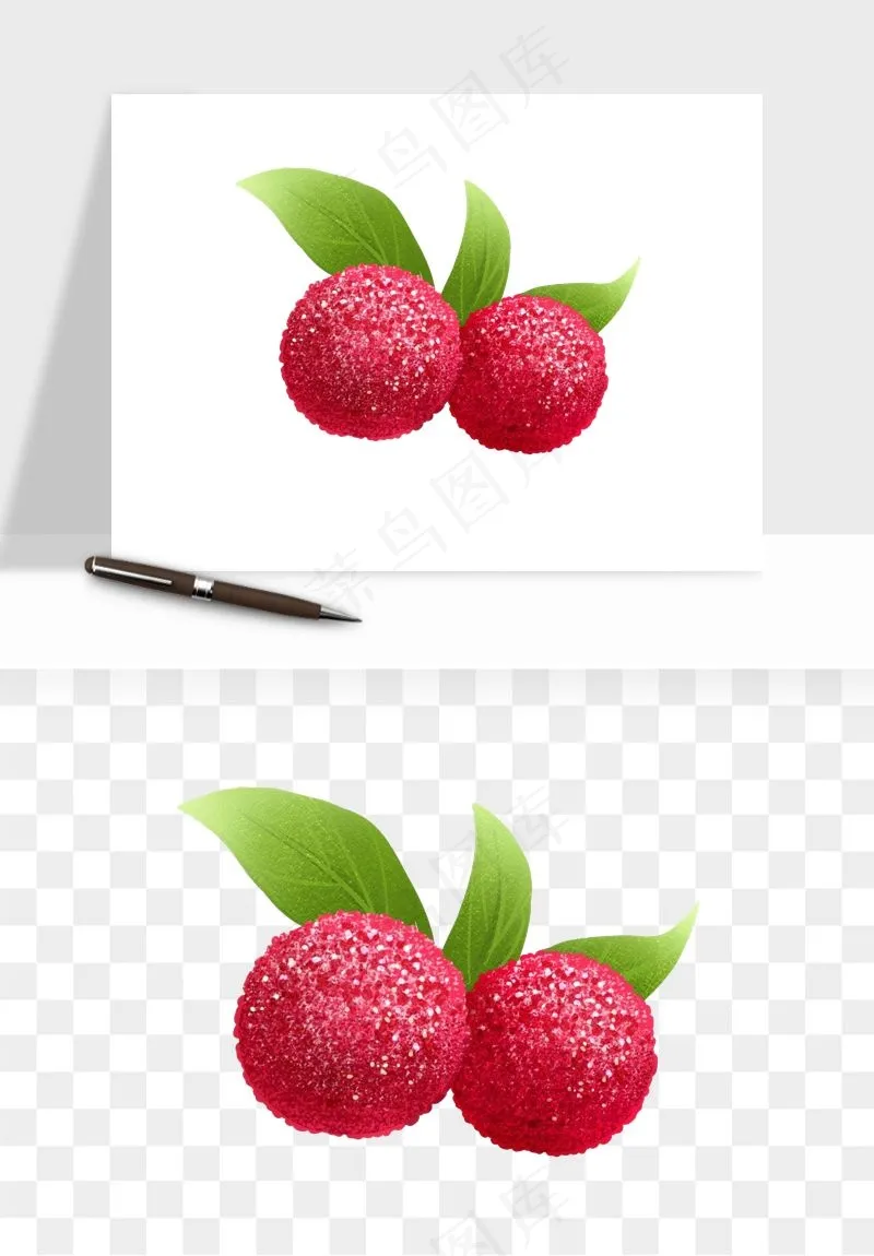 杨梅采摘水果png免抠