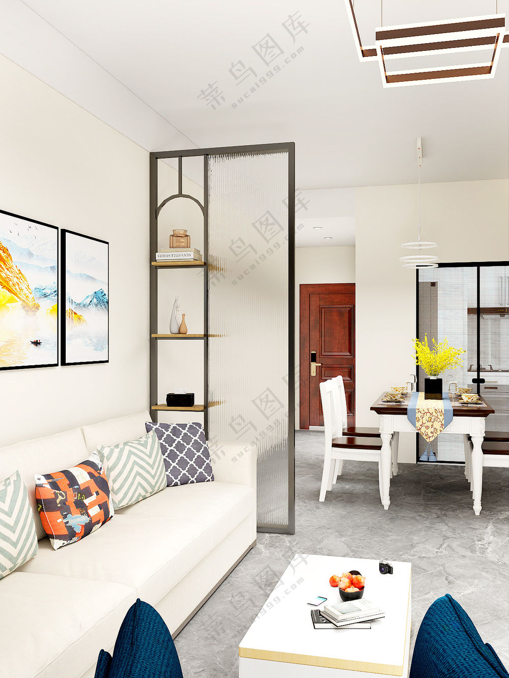 建材-效果图-屏风隔断-高清无水印