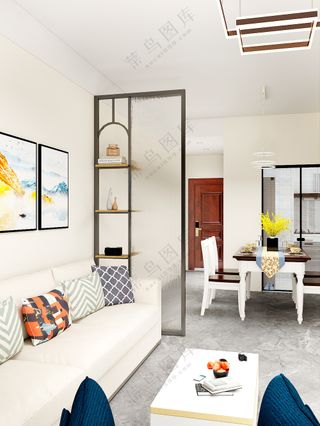 建材-效果图-屏风隔断-高清无水印