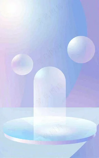 美妆护肤3d展台清新背景