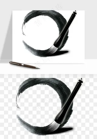 墨迹水墨圆圈圆环边框