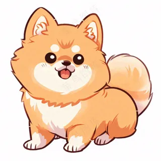 小狗宠物动物卡通插画免抠
