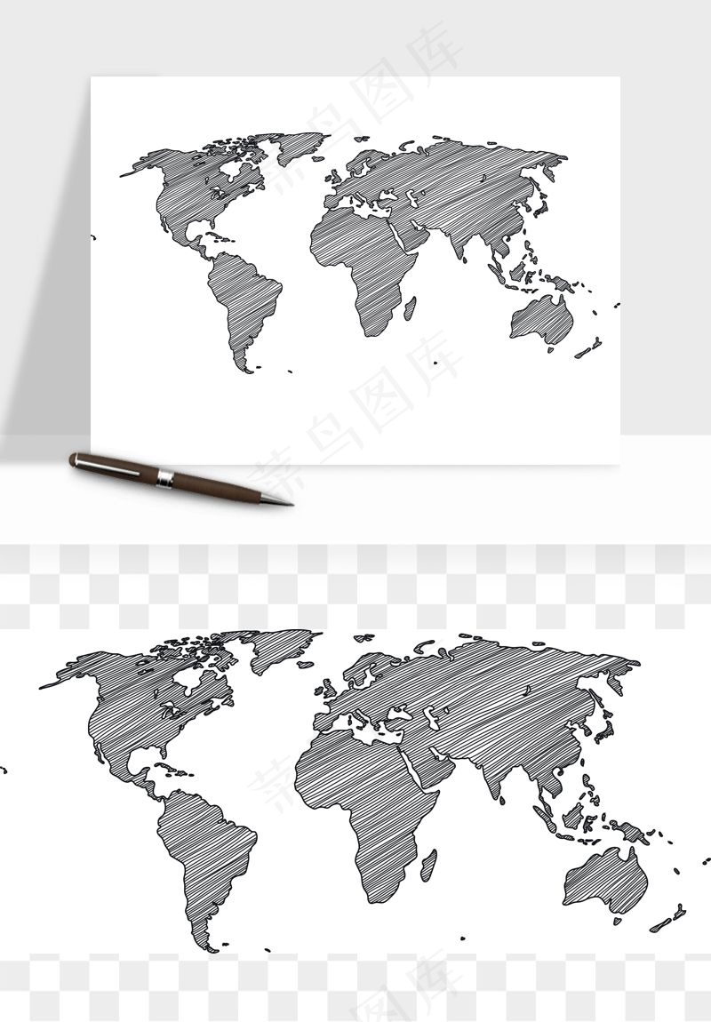世界地图矢量png免抠